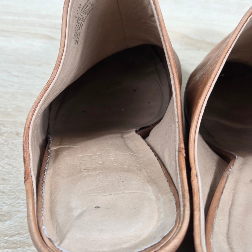 ABLE Brown Leather Pointed Toe Heeled Mules Women's 10 Made in Brazil - Picture 14 of 15
